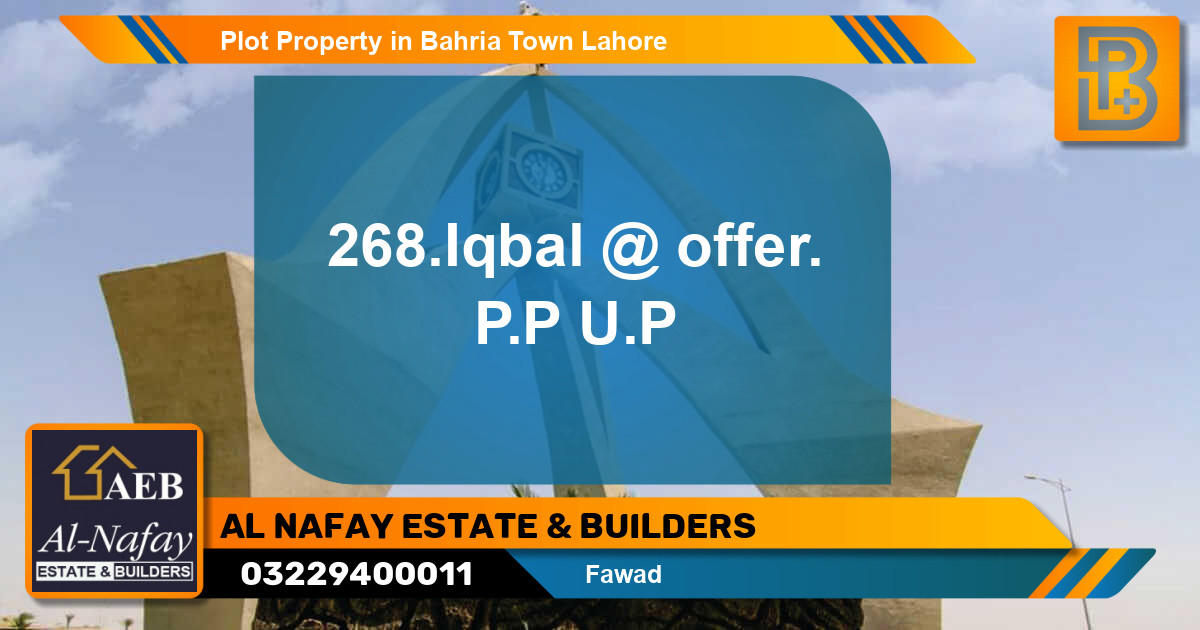 Residential Plot for Sale in Bahria Town, Lahore - (BP-52315)