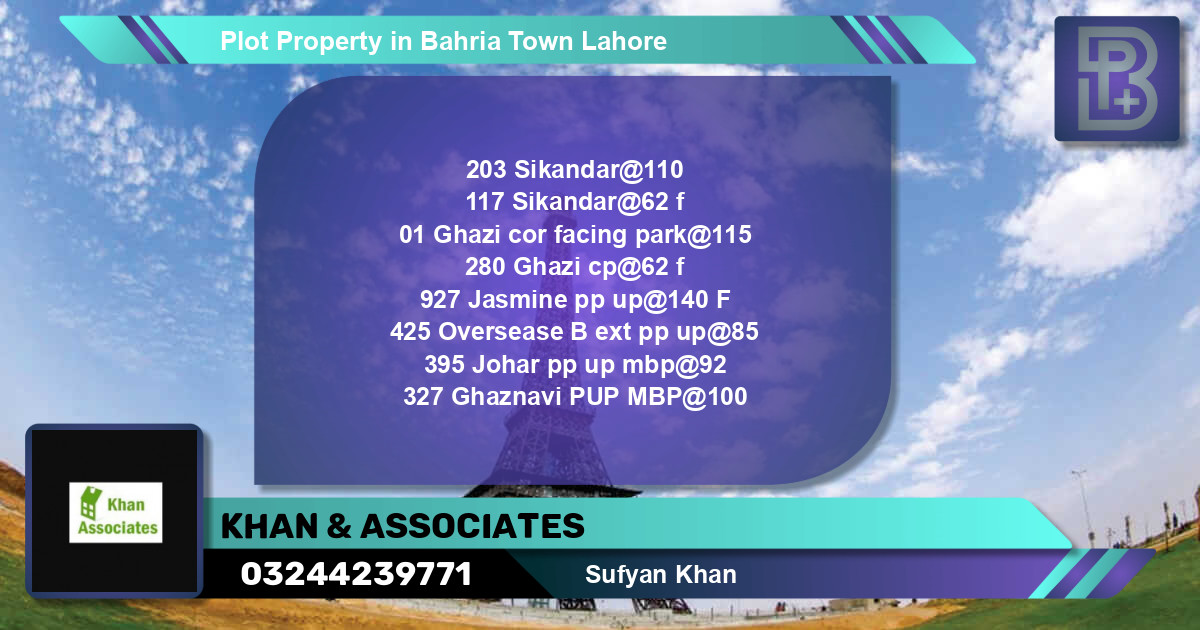 Residential Plot for Sale in Bahria Town, Lahore - (BP-52328)