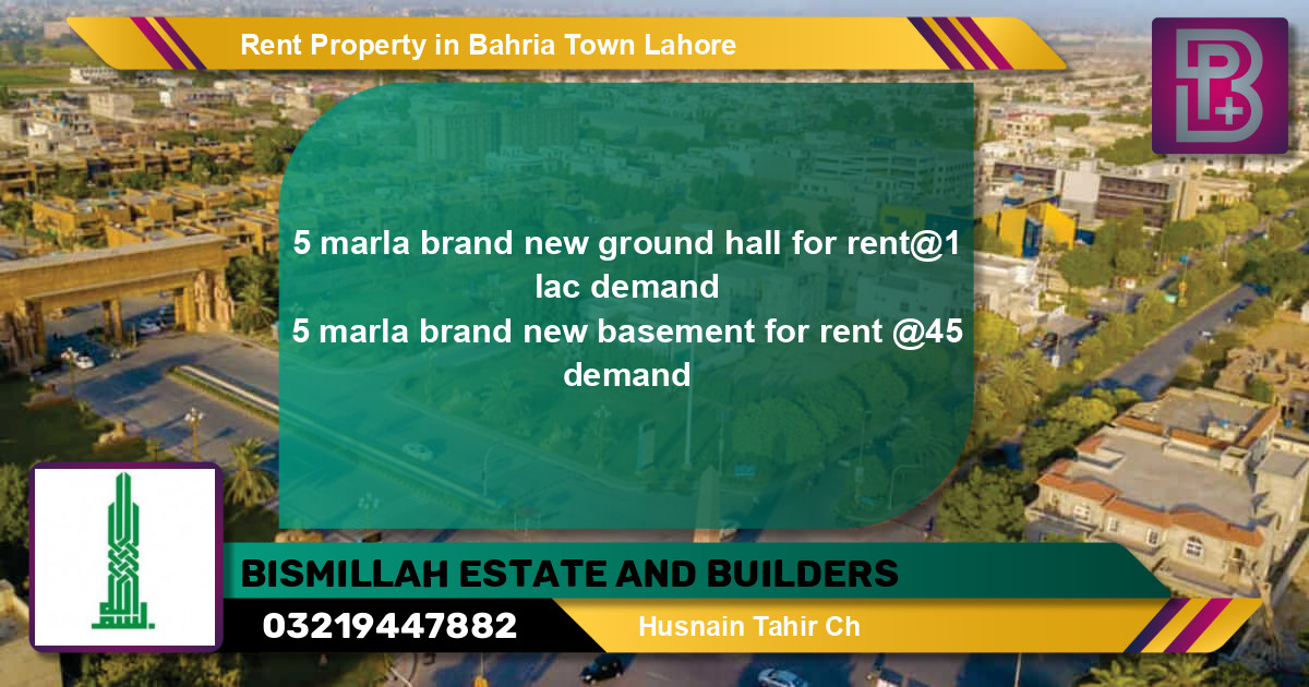 Residential Property for Rent in Bahria Town, Lahore - (BP-52334)