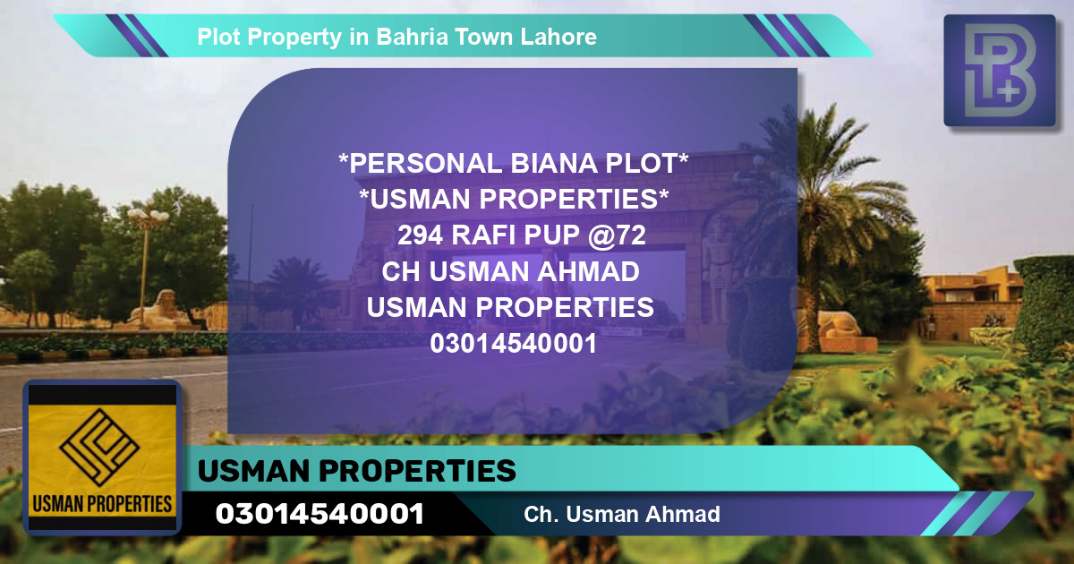Residential Plot for Sale in Bahria Town, Lahore - (BP-52336)
