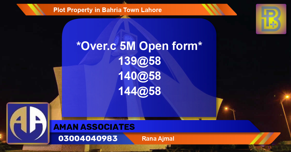 Residential Plot for Sale in Bahria Town, Lahore - (BP-52338)