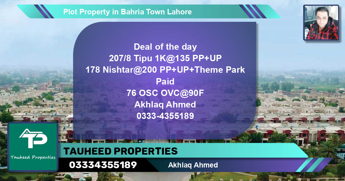 Residential Plot for Sale in Bahria Town, Lahore - (BP-52353)