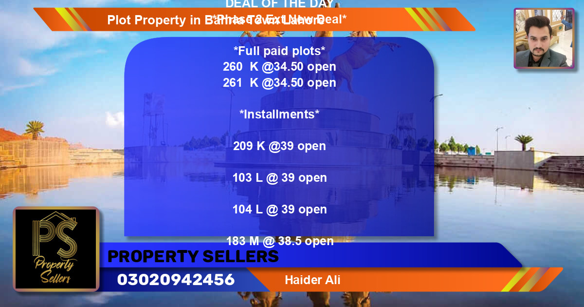 Residential Plot for Sale in Bahria Town, Lahore - (BP-52356)