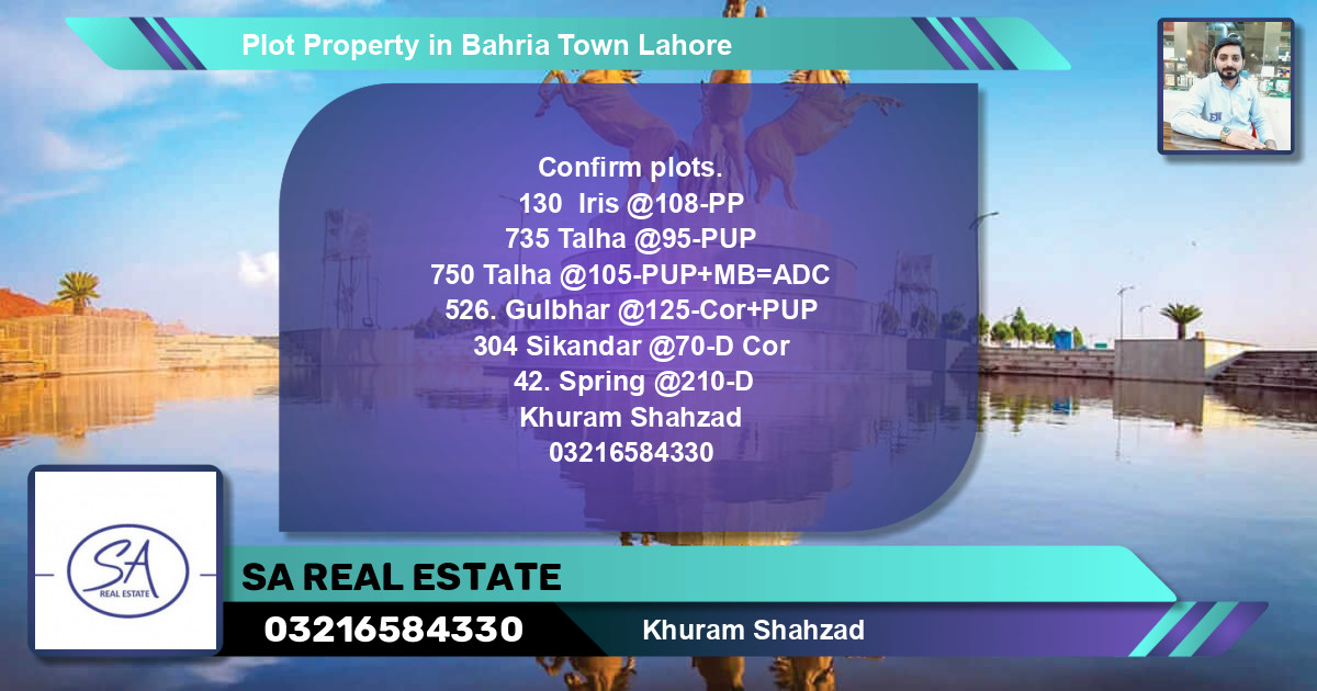 Residential Plot for Sale in Bahria Town, Lahore - (BP-52380)