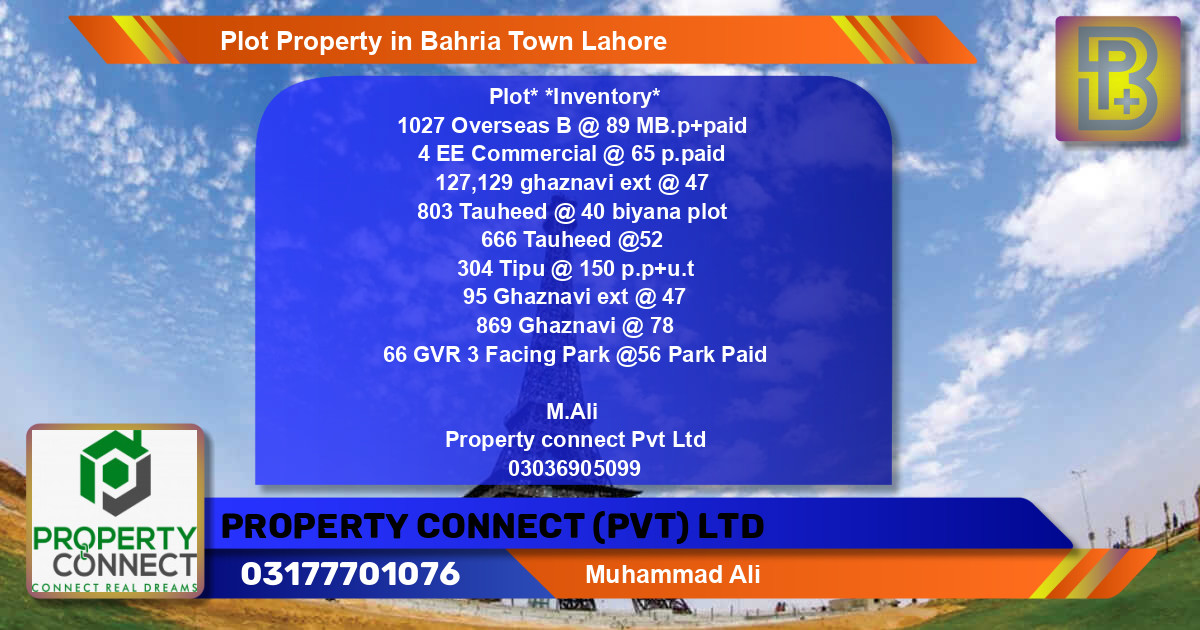 Commercial Plot for Sale in Bahria Town, Lahore - (BP-52391)