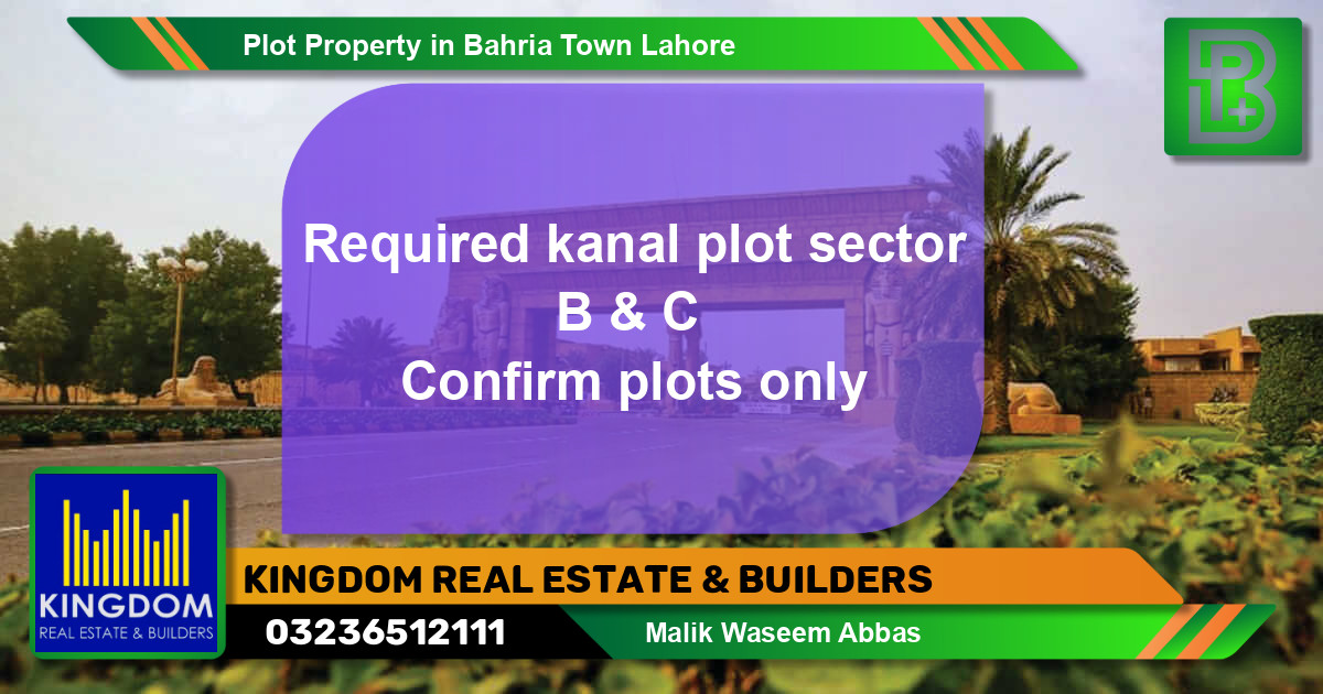 Residential Plot for Sale in Bahria Town, Lahore - (BP-52401)