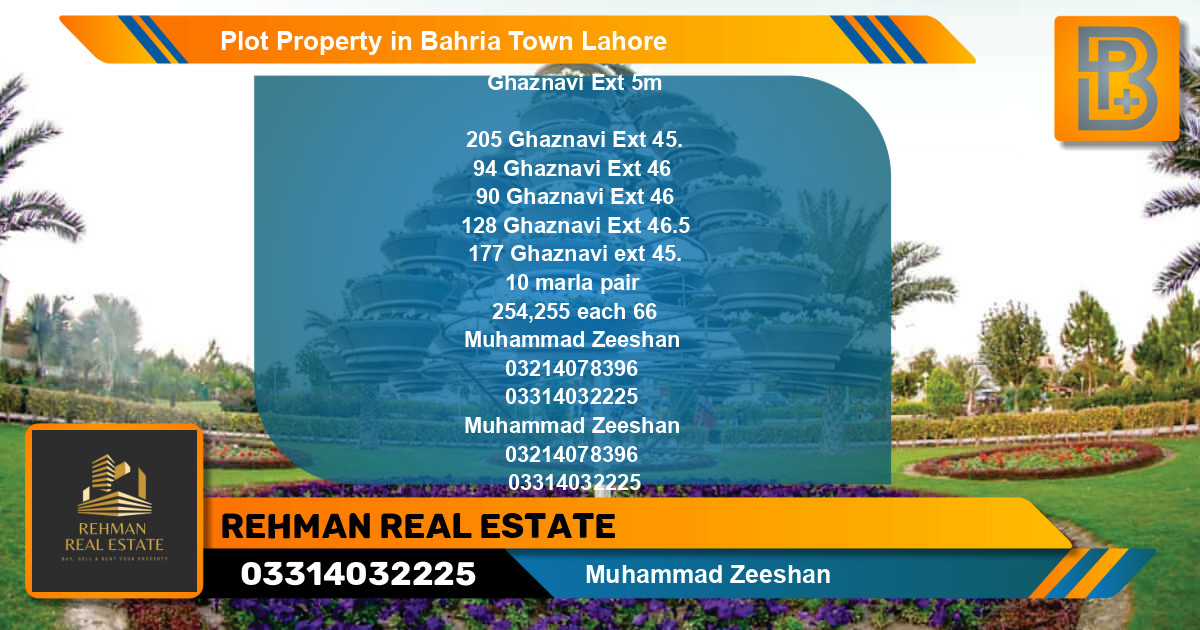 Residential Plot for Sale in Bahria Town, Lahore - (BP-52410)