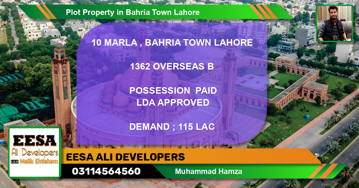 Residential Plot for Sale in Bahria Town, Lahore - (BP-52452)