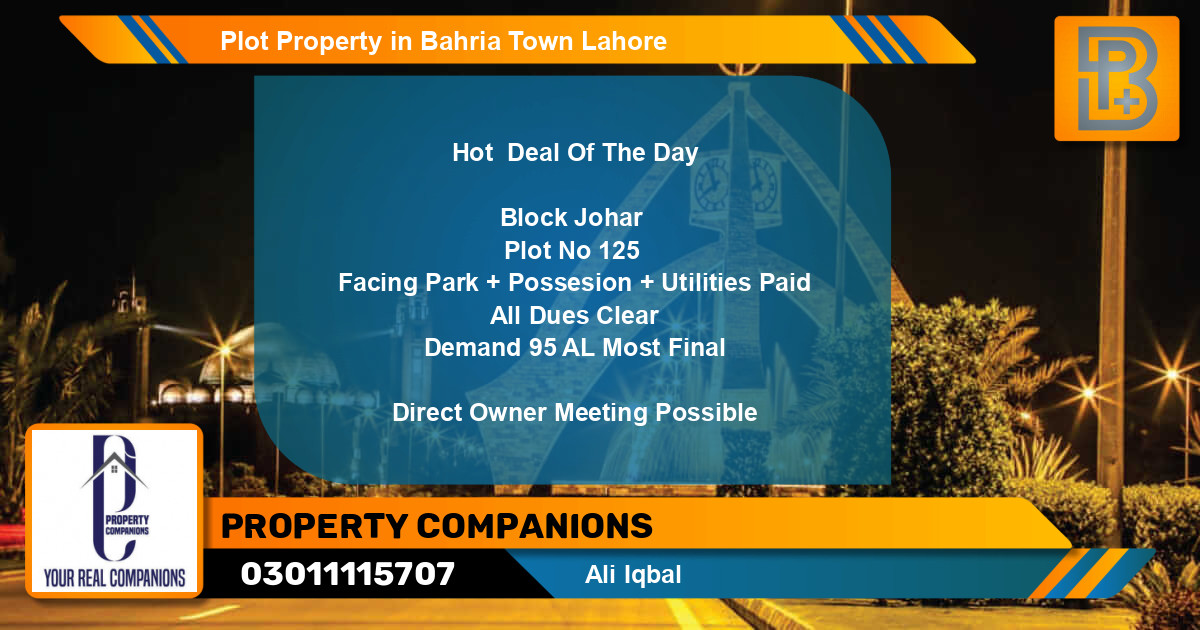 Residential Plot for Sale in Bahria Town, Lahore - (BP-52458)