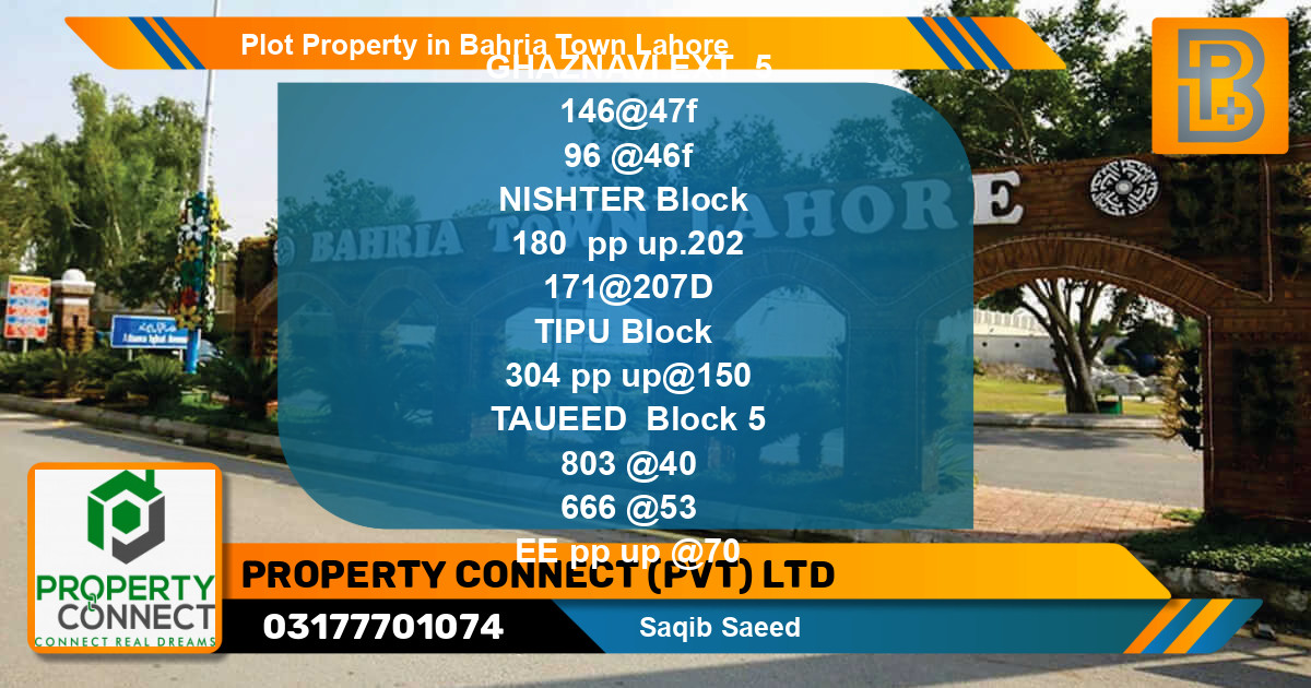 Residential Plot for Sale in Bahria Town, Lahore - (BP-52477)