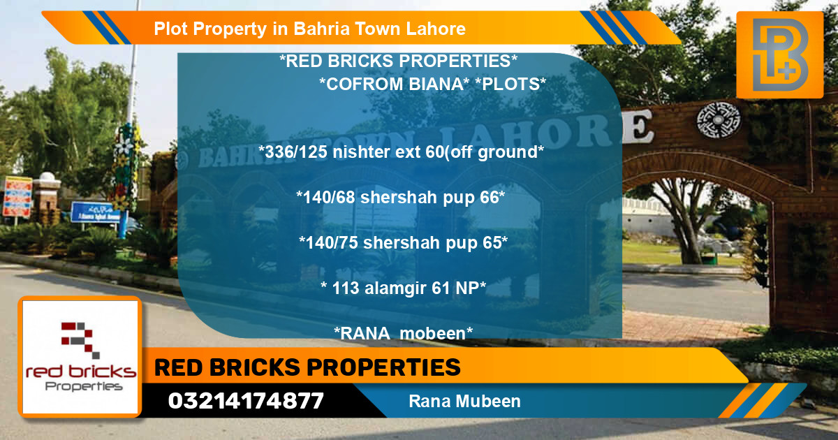 Residential Plot for Sale in Bahria Town, Lahore - (BP-52489)