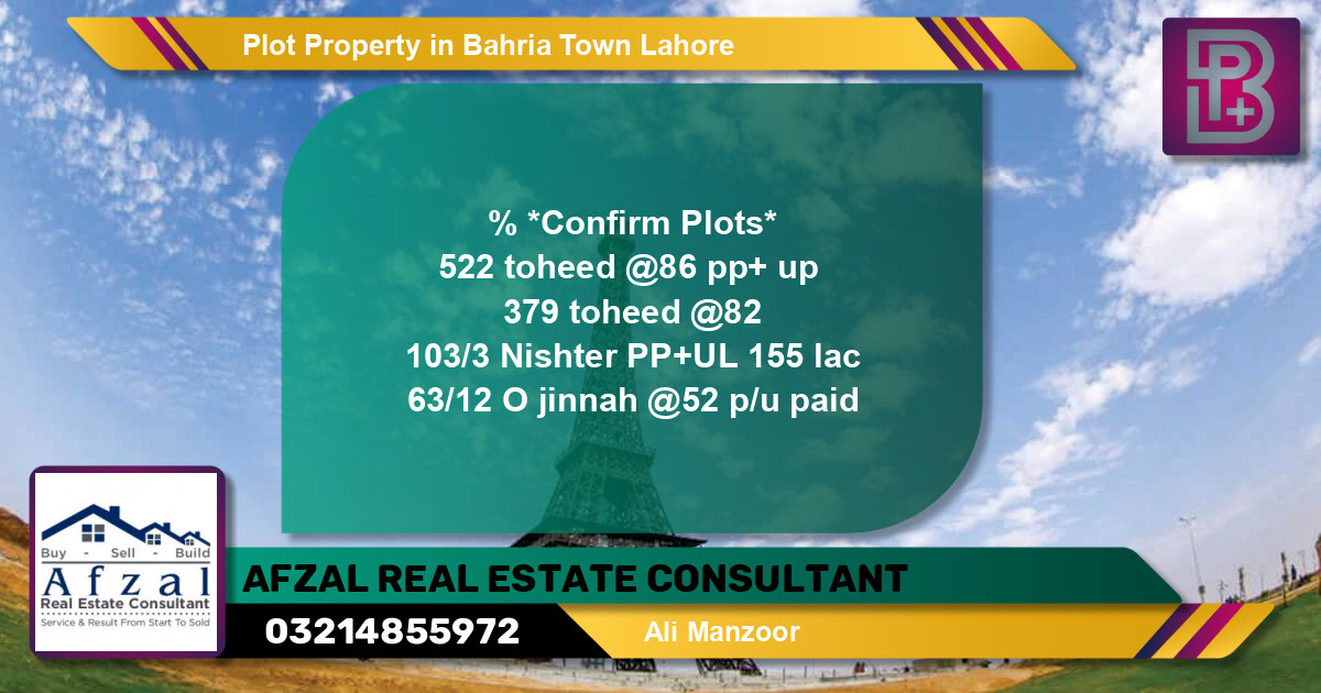 Residential Plot for Sale in Bahria Town, Lahore - (BP-52493)
