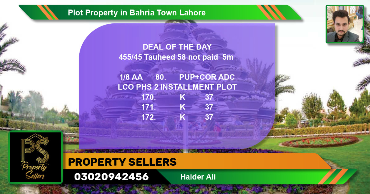 Residential Plot for Sale in Bahria Town, Lahore - (BP-52516)
