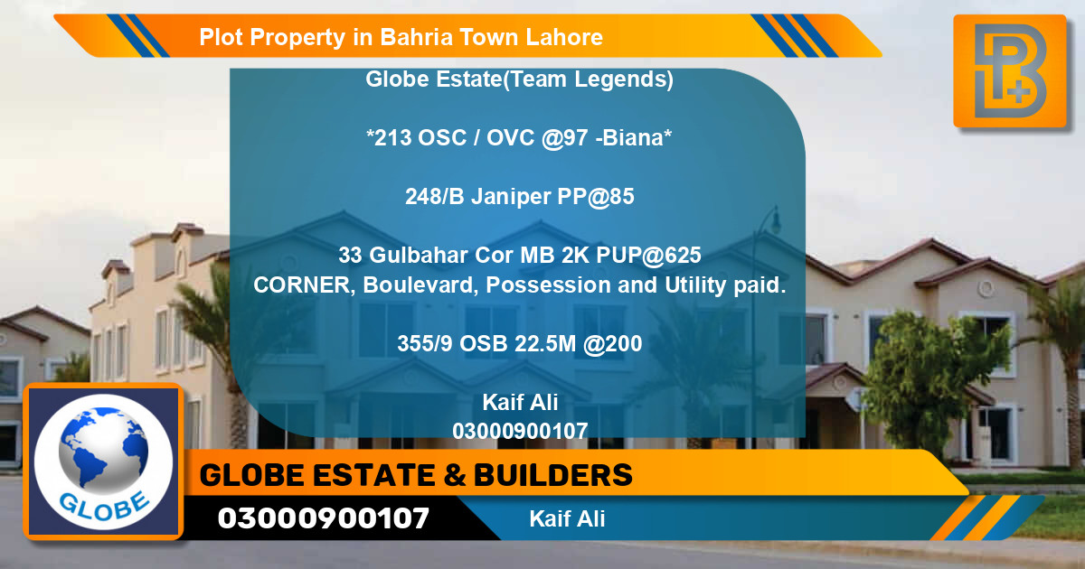 Residential Plot for Sale in Bahria Town, Lahore - (BP-52559)