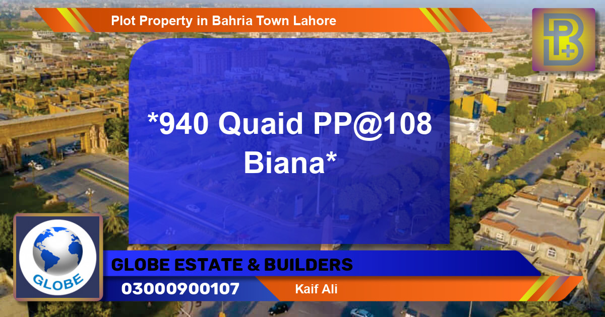 Residential Plot for Sale in Bahria Town, Lahore - (BP-52608)