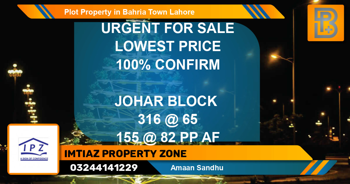 Residential Plot for Sale in Bahria Town, Lahore - (BP-52617)