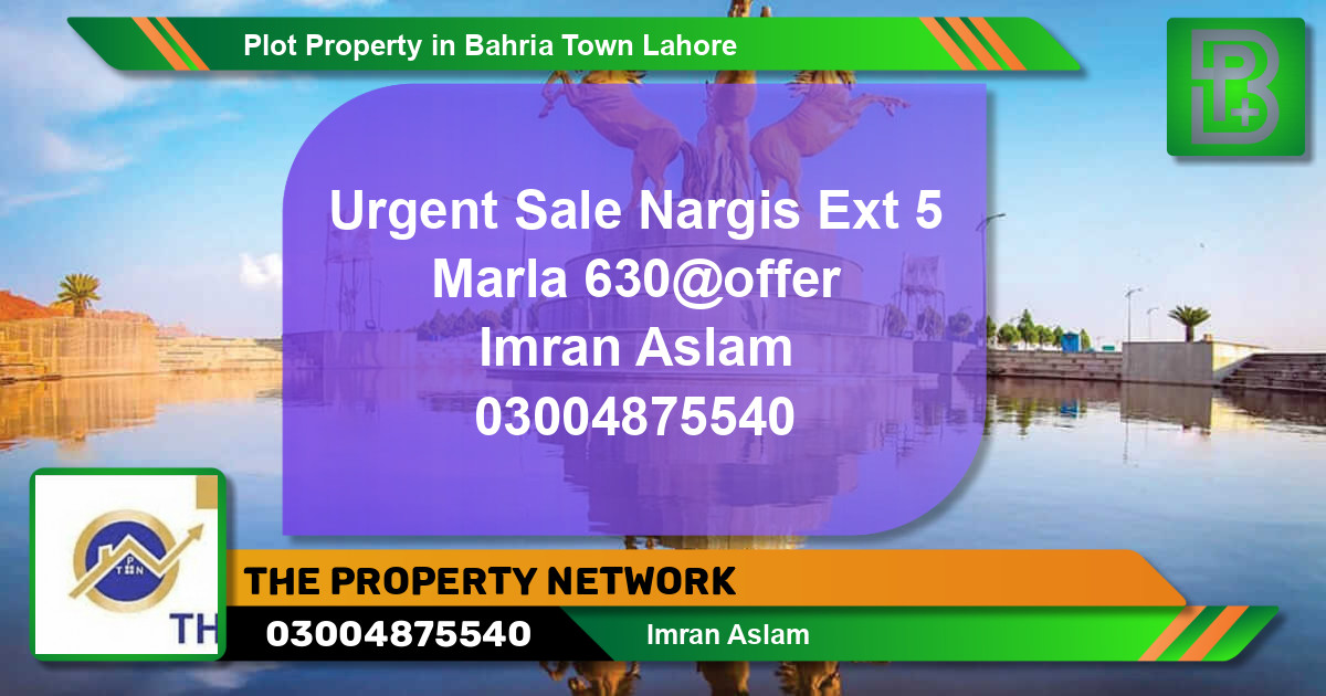 Residential Plot for Sale in Bahria Town, Lahore - (BP-52622)