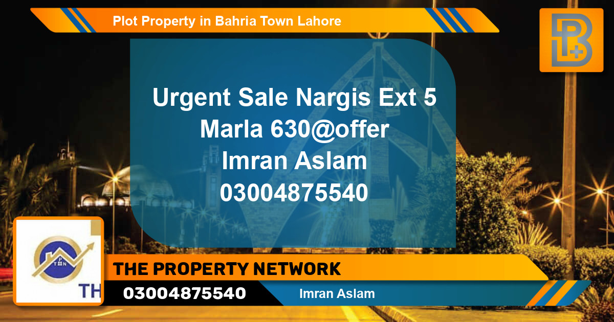 Residential Plot for Sale in Bahria Town, Lahore - (BP-52623)