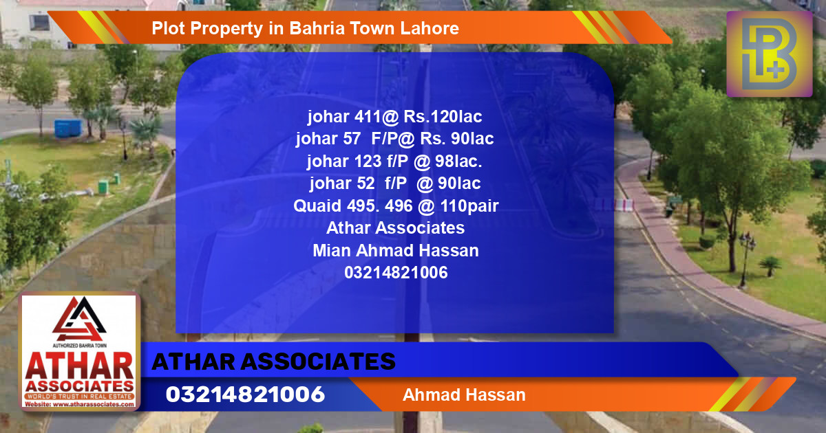 Residential Plot for Sale in Bahria Town, Lahore - (BP-52636)