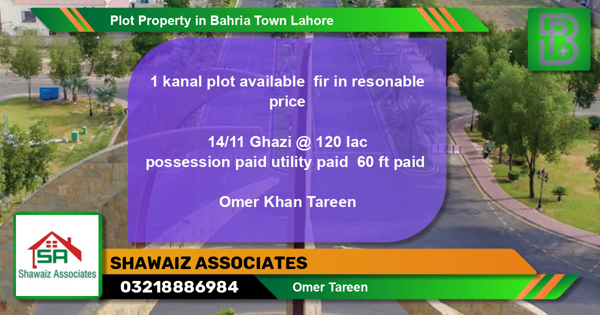 Residential Plot for Sale in Bahria Town, Lahore - (BP-52656)