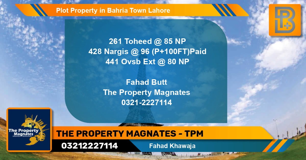 Residential Plot for Sale in Bahria Town, Lahore - (BP-52680)