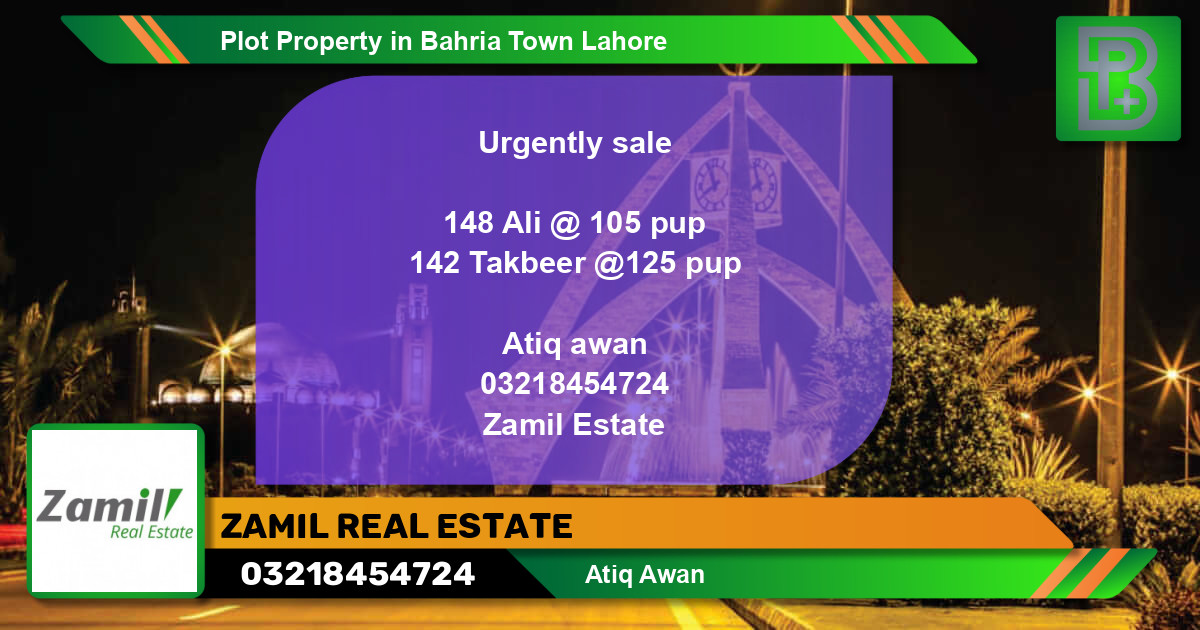 Residential Plot for Sale in Bahria Town, Lahore - (BP-52744)