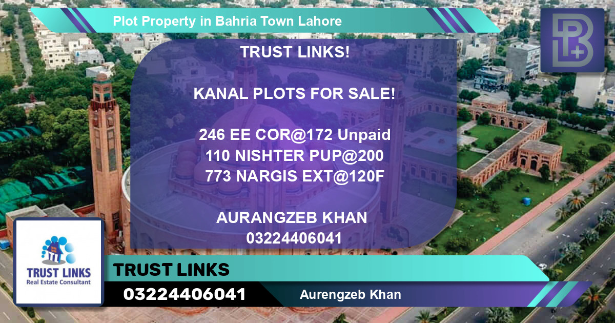 Residential Plot for Sale in Bahria Town, Lahore - (BP-52747)