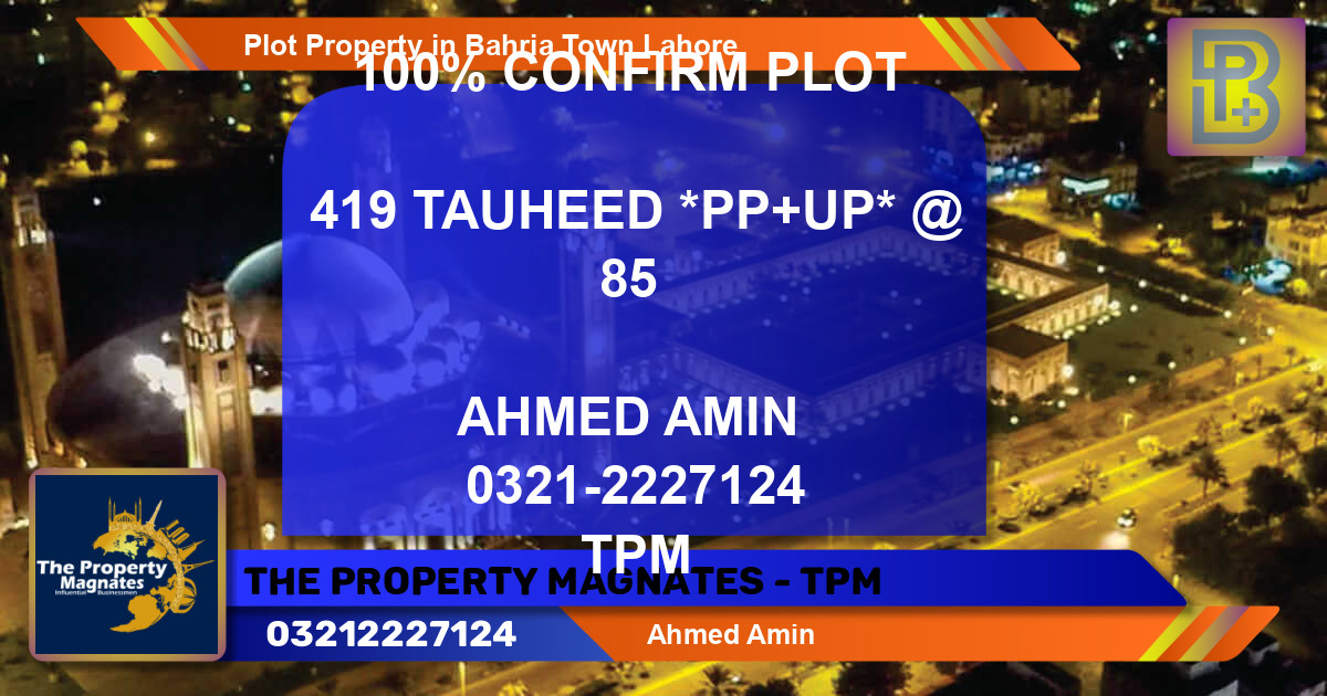 Residential Plot for Sale in Bahria Town, Lahore - (BP-52753)