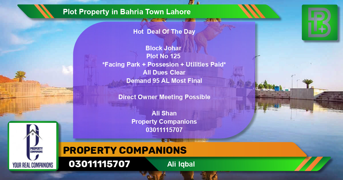 Residential Plot for Sale in Bahria Town, Lahore - (BP-52768)