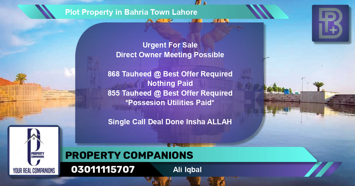 Residential Plot for Sale in Bahria Town, Lahore - (BP-52769)