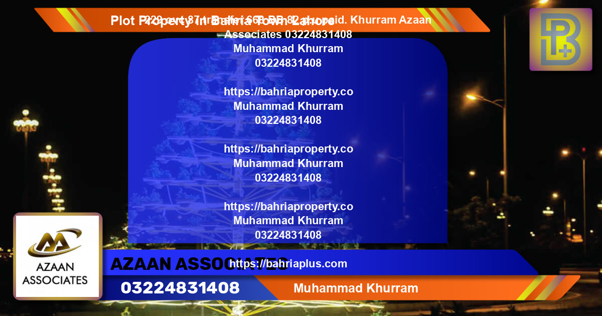 Residential Plot for Sale in Bahria Town, Lahore - (BP-52806)