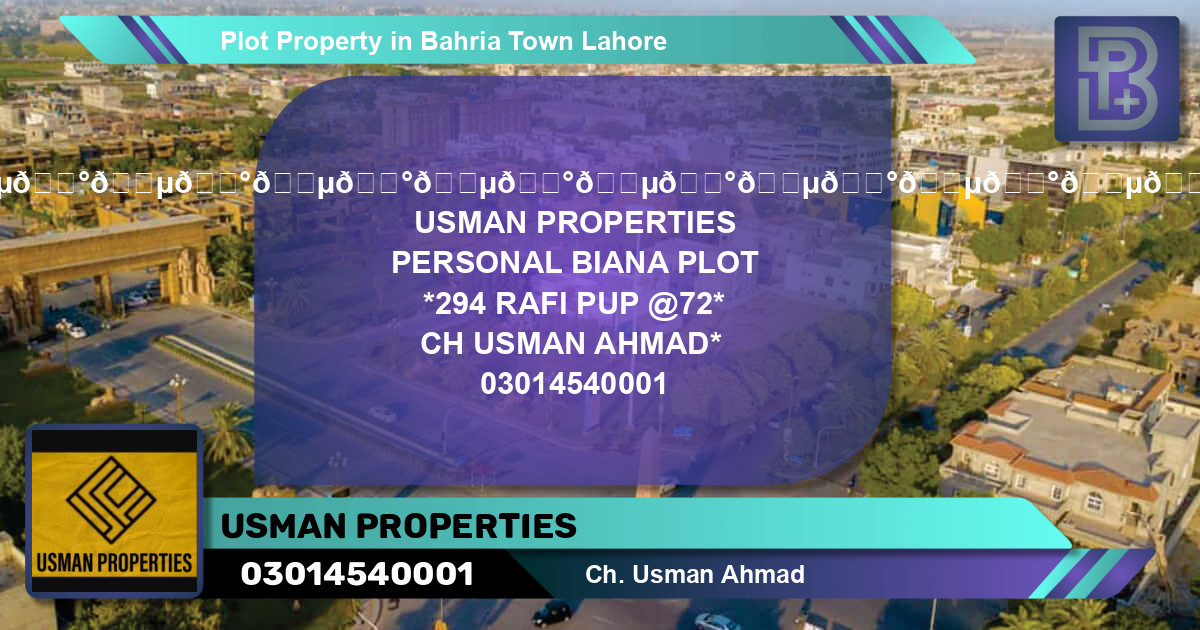 Residential Plot for Sale in Bahria Town, Lahore - (BP-52840)
