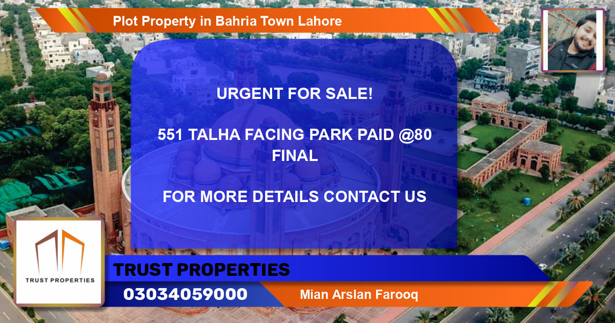 Residential Plot for Sale in Bahria Town, Lahore - (BP-52854)