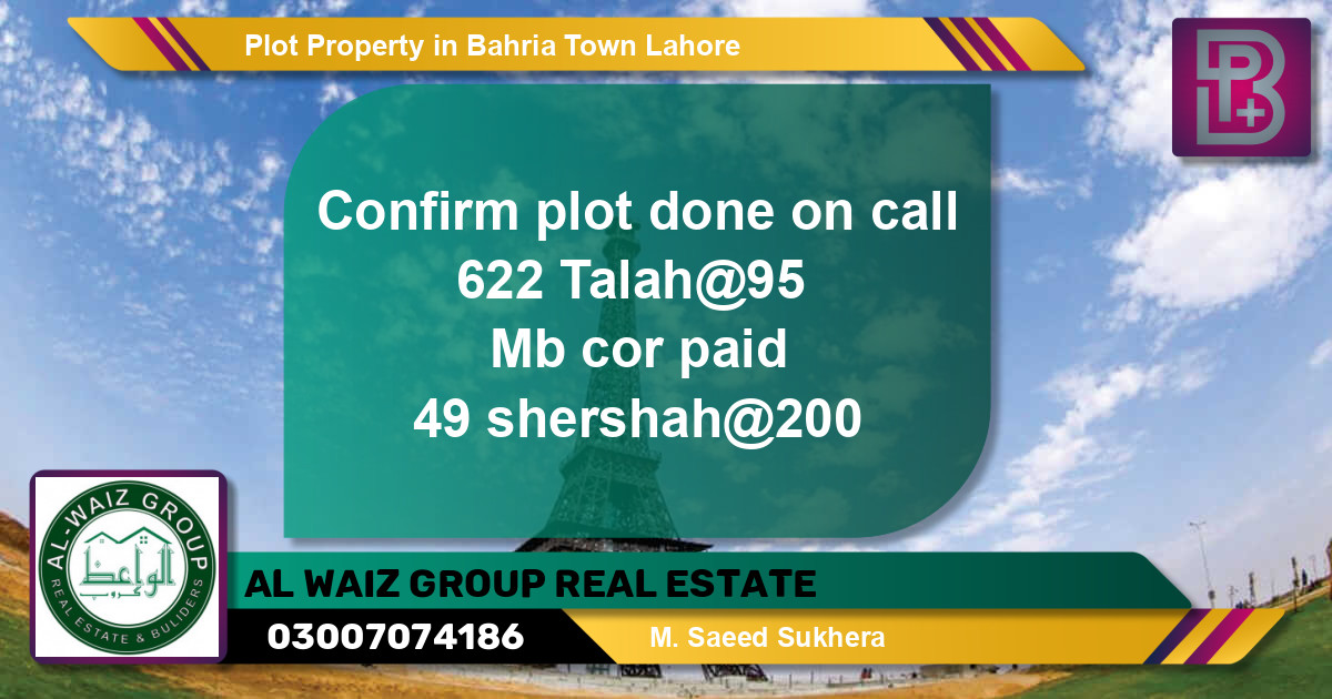 Residential Plot for Sale in Bahria Town, Lahore - (BP-52873)