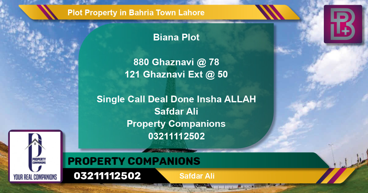 Residential Plot for Sale in Bahria Town, Lahore - (BP-52878)