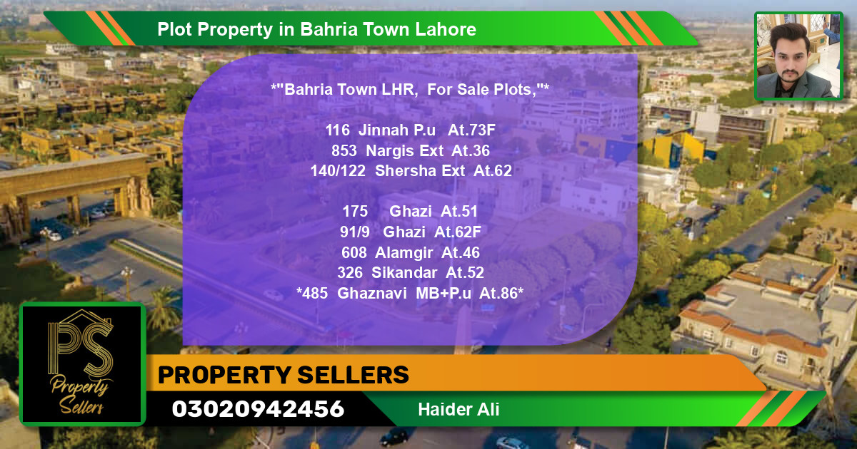 Residential Plot for Sale in Bahria Town, Lahore - (BP-52904)