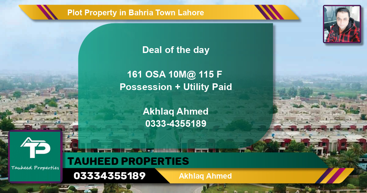Residential Plot for Sale in Bahria Town, Lahore - (BP-52907)