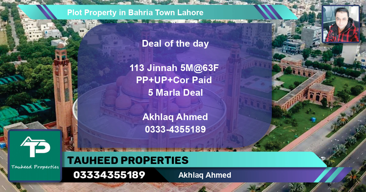 Residential Plot for Sale in Bahria Town, Lahore - (BP-52922)
