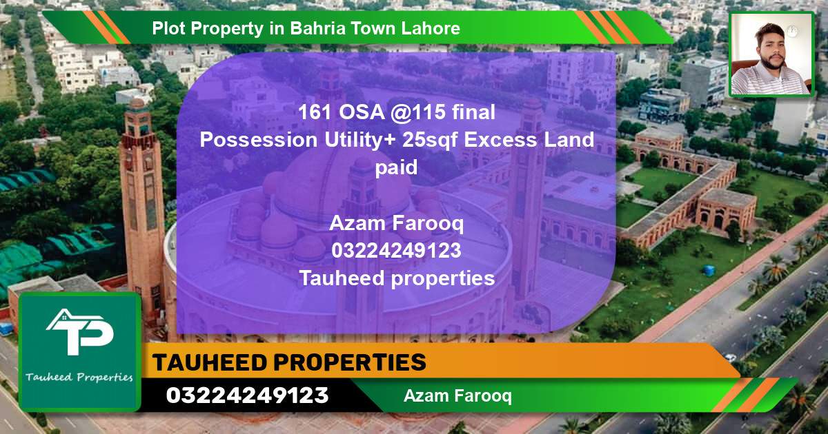 Residential Plot for Sale in Bahria Town, Lahore - (BP-52924)