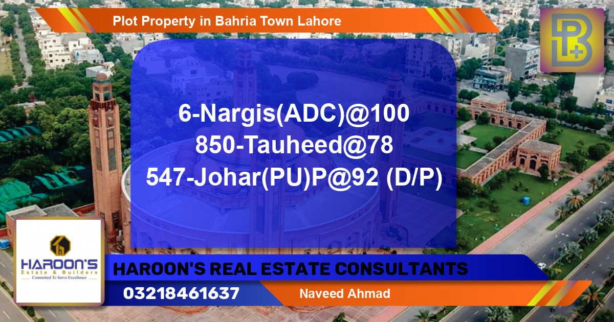 Residential Plot for Sale in Bahria Town, Lahore - (BP-52948)