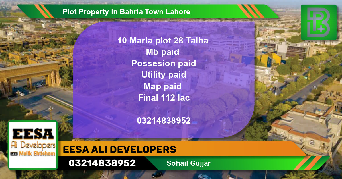 Residential Plot for Sale in Bahria Town, Lahore - (BP-52957)