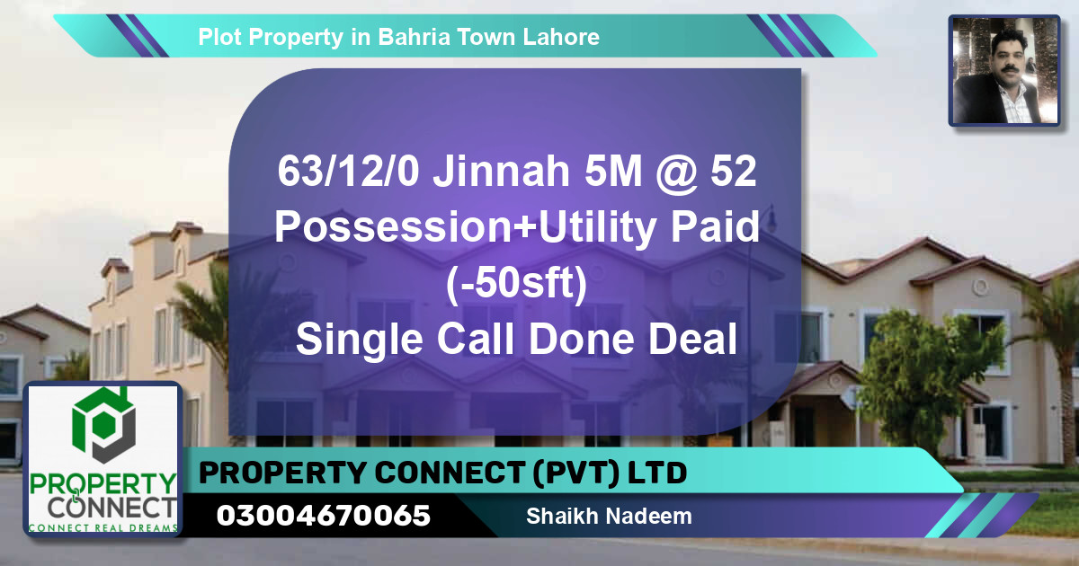 Residential Plot for Sale in Bahria Town, Lahore - (BP-52962)