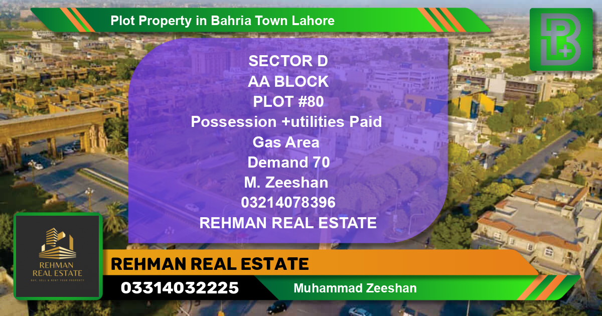 Residential Plot for Sale in Bahria Town, Lahore - (BP-52982)