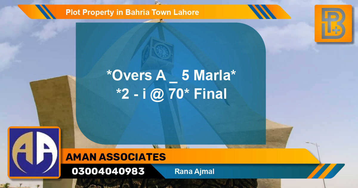 Residential Plot for Sale in Bahria Town, Lahore - (BP-53016)