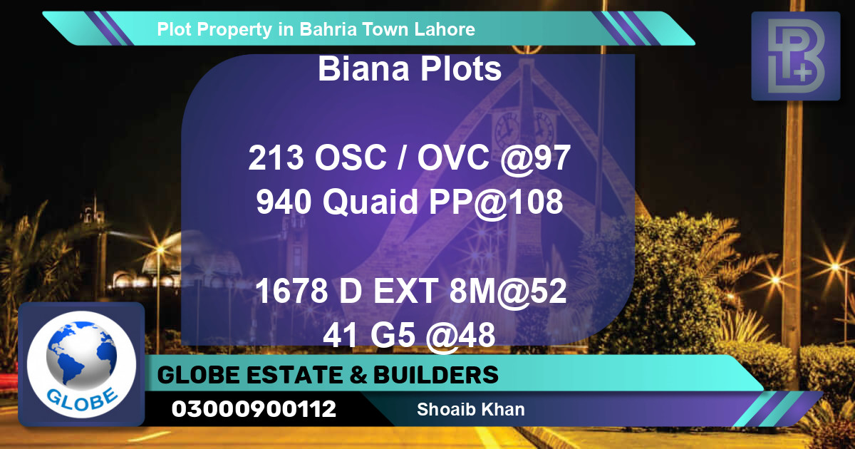 Residential Plot for Sale in Bahria Town, Lahore - (BP-53020)