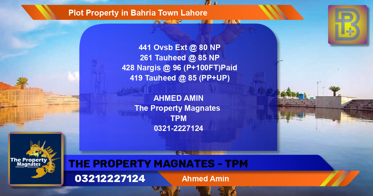 Residential Plot for Sale in Bahria Town, Lahore - (BP-53031)