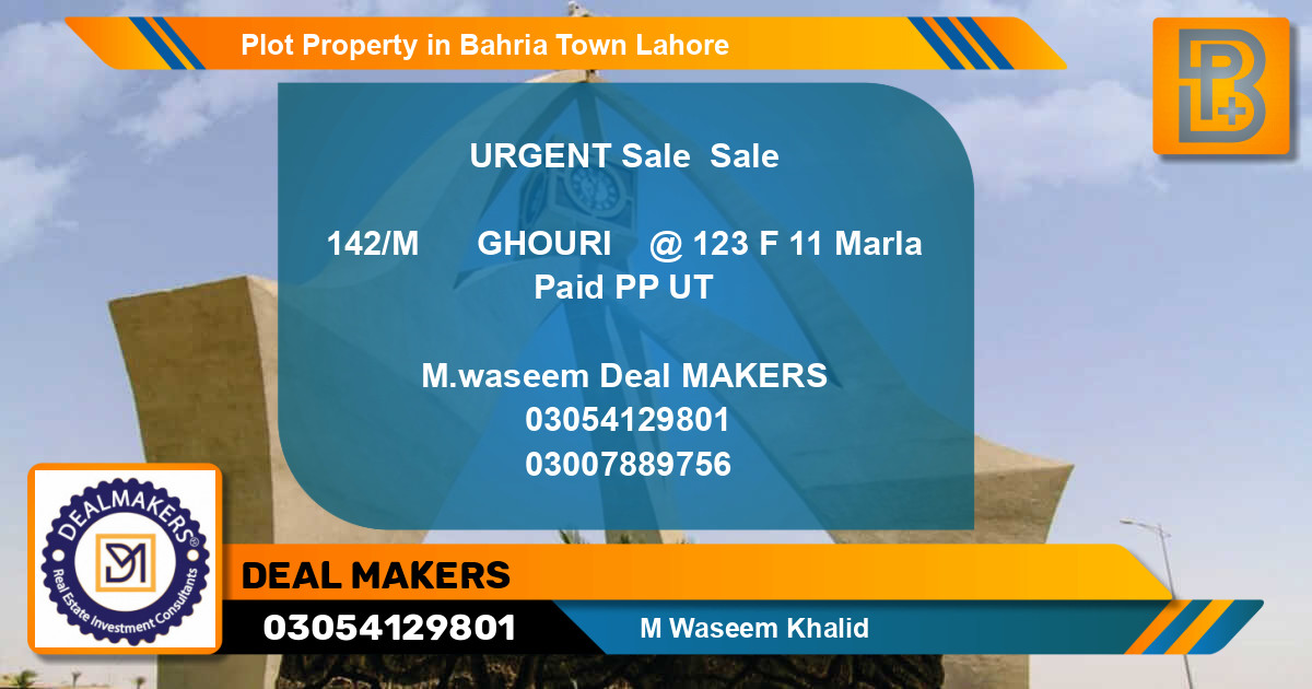 Residential Plot for Sale in Bahria Town, Lahore - (BP-53038)