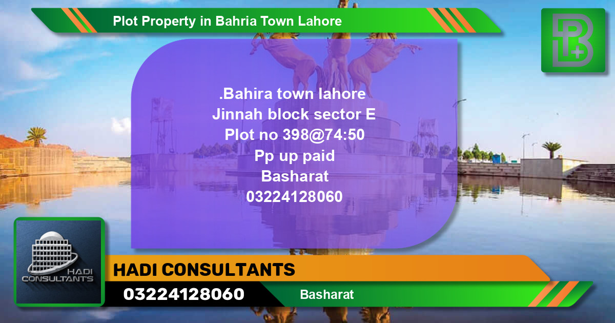 Residential Plot for Sale in Bahria Town, Lahore - (BP-53080)