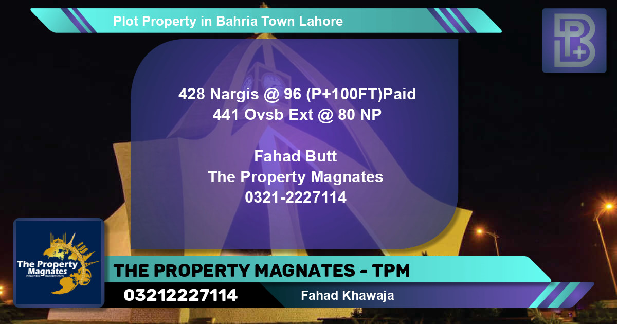 Residential Plot for Sale in Bahria Town, Lahore - (BP-53112)
