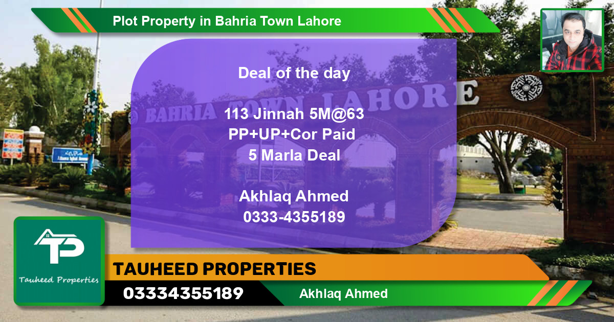 Residential Plot for Sale in Bahria Town, Lahore - (BP-53117)